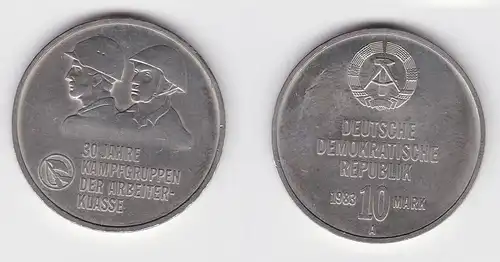 DDR Gedenk Münze 10 Mark 30 Jahre Kampfgruppen der Arbeiterklasse 1983 (134172)