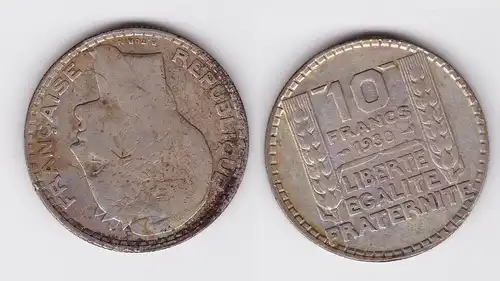 10 Franc Silber Münze Frankreich 1929 ss (160833)