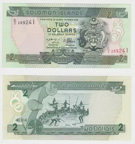 2 Dollars Banknote Solomon Islands bankfrisch UNC (153359)