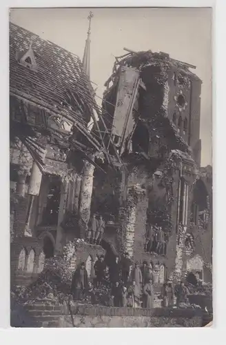 42301 Foto Ak zerstörte Kirche in Niesulkow Niesułków im 1.Weltkrieg