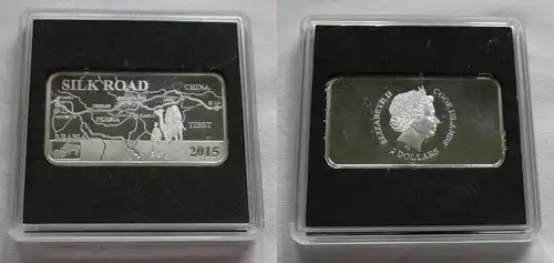 2 Dollar Silbermünze Cook Islands 2015 Silk Road (153033)