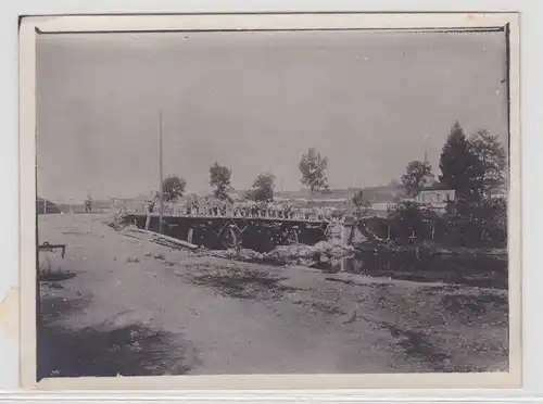 52222 Foto Straßenbrücke bei Ponilly im 1.Weltkrieg um 1914