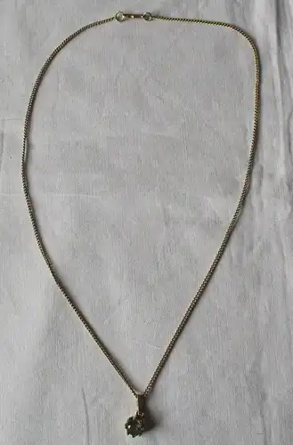 vergoldete Halskette mit 835er Silber Schmuckstein Anhänger (100353)