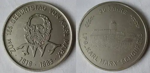 DDR Medaille 30 Jahre LPG "Karl Marx" Schönfels 1983 (153992)