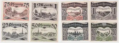 4 Banknoten Notgeld K.K.V. Herzlake (Hann.) 1.10.1921 (157466)