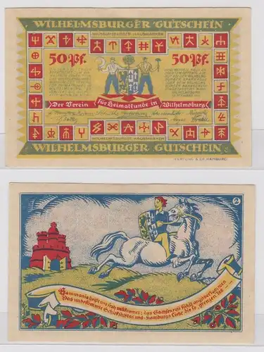 50 Pfennig Banknoten Notgeld Wilhelmsburg Verein für Heimatkunde 1921 (158513)