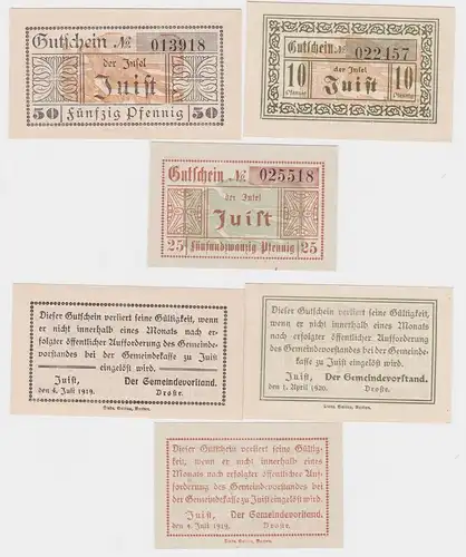 10 bis 50 Pfennig Banknote Notgeld Gemeinde Juist 1919/1920 (152066)