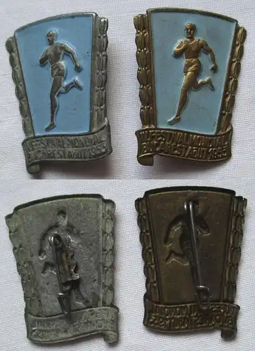 2x DDR Sportabzeichen der IV. Weltfestspiele der Jugend Bukarest 1953 (161546)