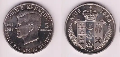 5 Dollar Nickel Münze Niue 1988 John F. Kennedy (155102)