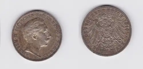 3 Mark Silbermünze Preussen Kaiser Wilhelm II 1910 Jäger 103  (119479)