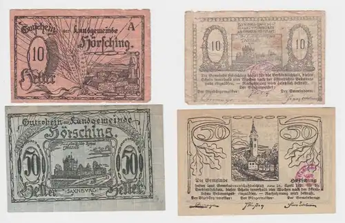10 und 50 Heller Banknote Hörsching (131517)