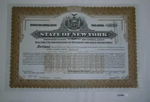 10000 Dollar Aktie State of New York 2. April 1948 (127880)