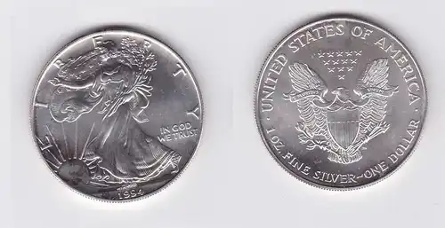 1 Dollar Silber Münze Silver Eagle USA 1994 1 Unze Feinsilber  (119542)