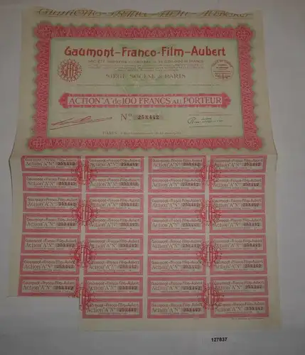 100 Franc Aktie Gaumont-Franco-Film-Aubert Paris 13. Juni 1930 (127837)