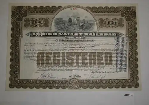 1000 Dollar Aktie Lehigh Valley Railroad State of Pennsylvania 1943 (127651)