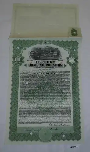 1000 Dollar Aktie Elk Horn Coal Corporation Virginia 1. Dezember 1931 (127678)