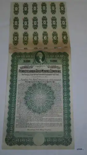 100 Dollar Aktie Pennsylvania  Gold Mining Company 1. Dezember 1922 (127656)