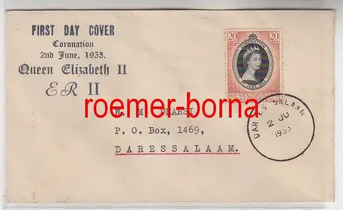 82552 seltener Ersttagsbrief Kenya Uganda Tanganyka 1953