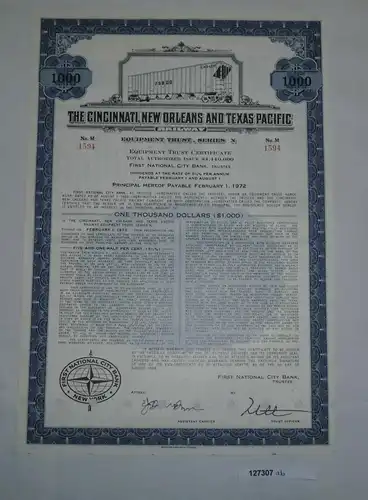 1000 Dollar Aktie The Cincinnati, New Orleans and Texas Pacific Railway (127307)