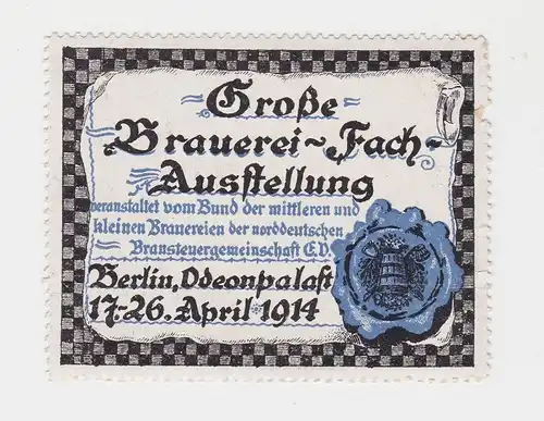Vignette Große Brauerei Fach Ausstellung Berlin Odeonpalast 1914 (89162)