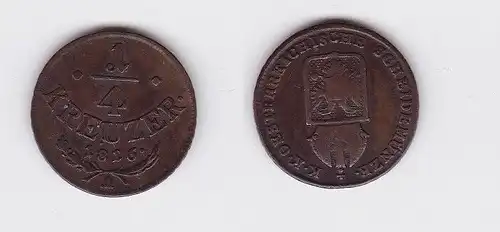 1/4 Kreuzer Kupfer Münze Österreich 1816 A (119591)
