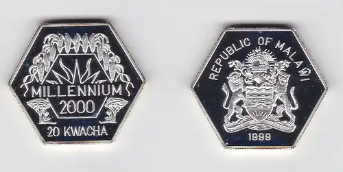 200 Kwacha Silber Münze Malawi Millennium 2000 PP 1999 RAR (134999)