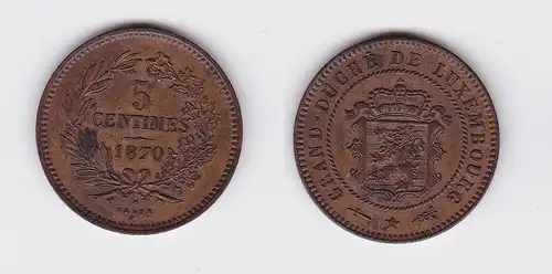 5 Centimes Kupfer Münze Luxemburg 1870 (119581)