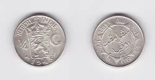 1/4 Gulden Silber Münze Niederlande 1945 (119493)