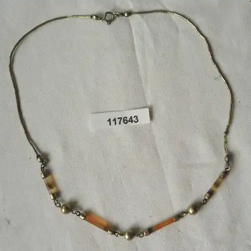 hübsche Damen Halskette silberfarbener Modeschmuck um 1940 (117643)
