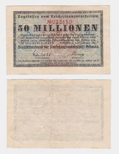 50 Millionen Mark Banknote Amtshauptmannschaft Grimma 11.Oktober 1923  (118735)