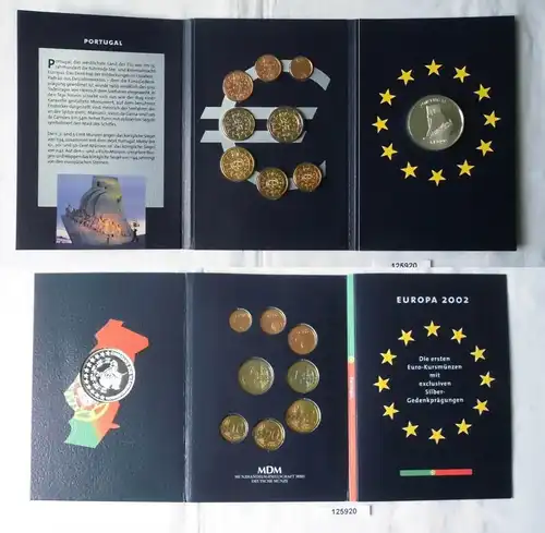 KMS Euro Kursmünzensatz 2002 von Portugal mit Silber-Gedenkprägung (125920)