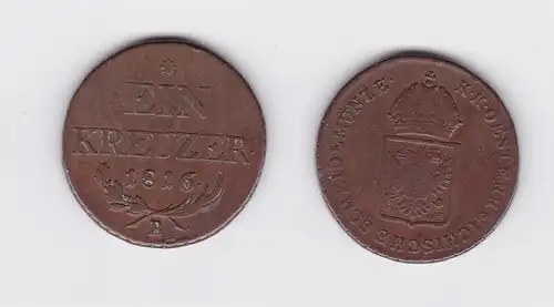 1 Kreuzer Kupfer Münze Österreich 1816 B (117915)
