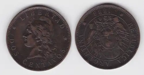 2 Centavos Kupfer Münze Argentinien 1888 ss (142906)