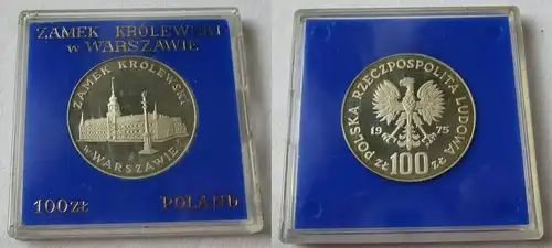 100 Zloty Silber Münze Polen Wiederaufbau des Warschauer Königschloß PP (134073)