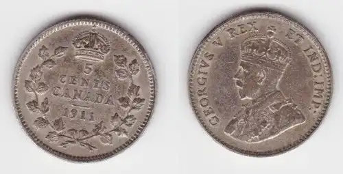 5 Cents Silber Münze Kanada Canada 1911 ss+ (142954)