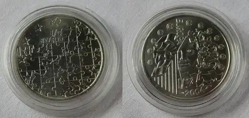 Frankreich 1/4 Euro Silber Münze 2004 Europakarte EU-Erweiterung (134608)