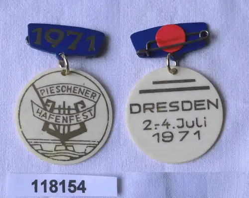 DDR Abzeichen Pieschener Hafenfest Dresden 1971 (118154)