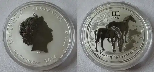 1 Dollar Silber Münze Australien Jahr des Pferdes 1 Unze Silber 2012 (134094)