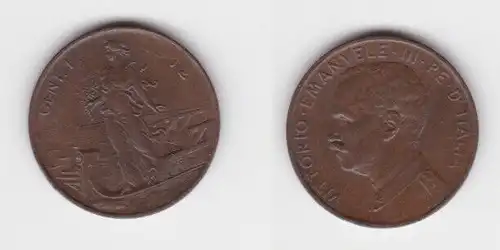 1 Centesimo Kupfer Münze Italien 1912 ss+ (142996)