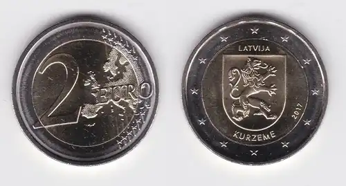 2 Euro Gedenkmünze Lettland 2017 Region  Kurzeme Stgl. (124256)