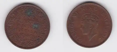 1/4 Anna Kupfer Münze Indien 1940 ss (1441972)