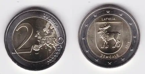 2 Euro Gedenkmünze Lettland 2018 Region  Zemgale Stgl. (125811)