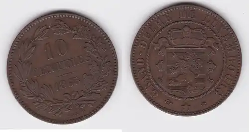 10 Centimes Kupfer Münze Luxemburg 1865 A vz (143336)