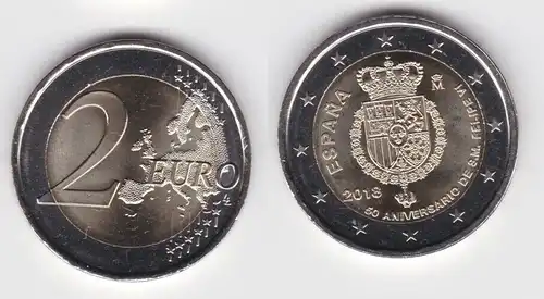 2 Euro Bi-Metall Münze Spanien 2018 50. Geburtstag von König Felipe VI. (143043)