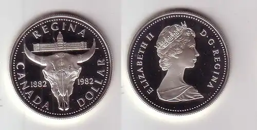 1 Dollar Silber Münze Kanada Regierungsgebäude von Sakkatchewan 1982 (116407)