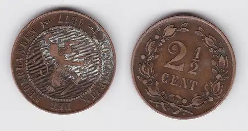 2 1/2 Cent Kupfer Münze Niederlande 1877 (134206)