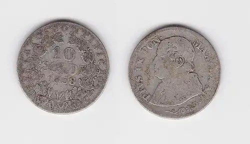 10 Soldi Silber Münze Vatikan 1868 (134472)