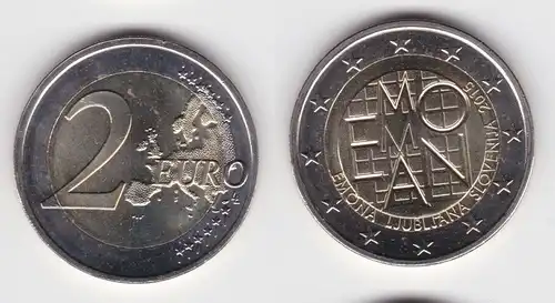 2 Euro Bi-Metall Münze Slowenien 2015 Römische Siedlung Emona (142979)