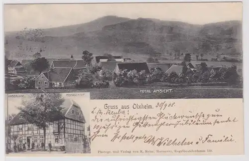 903191 Mehrbild Ak Gruß aus Olxheim kaiserliche Postagentur, Totalansicht 1908