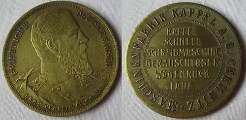 Medaille Maschinenfabrik Kappel AG Chemnitz - Friedrich III Kaiser DRGM (162837)